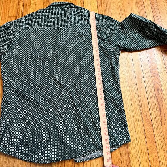 Cinch Shirt Mens Large Green Geometric Snap Modern Fit Western Cowboy - Picture 5 of 6